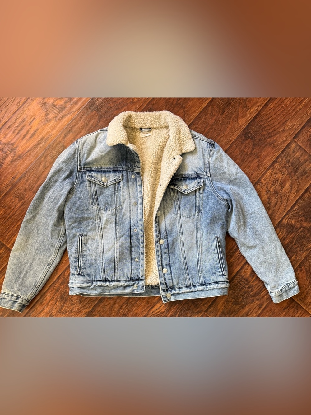 All Saints Sherpa Denim Jacket Size Medium